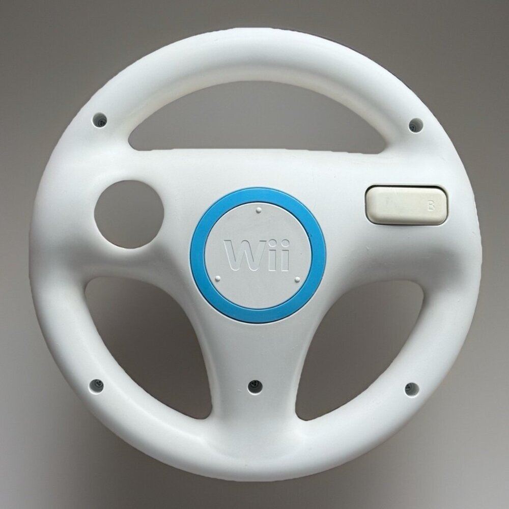 OEM Nintendo White WII WII U Mario Kart Steering Racing Wheel RVL-024 Genuine